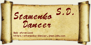 Stamenko Dancer vizit kartica